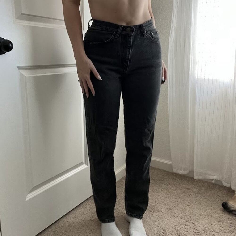 Vintage 90s Y2K Faded Black Lee Mom Jeans Sz 27"